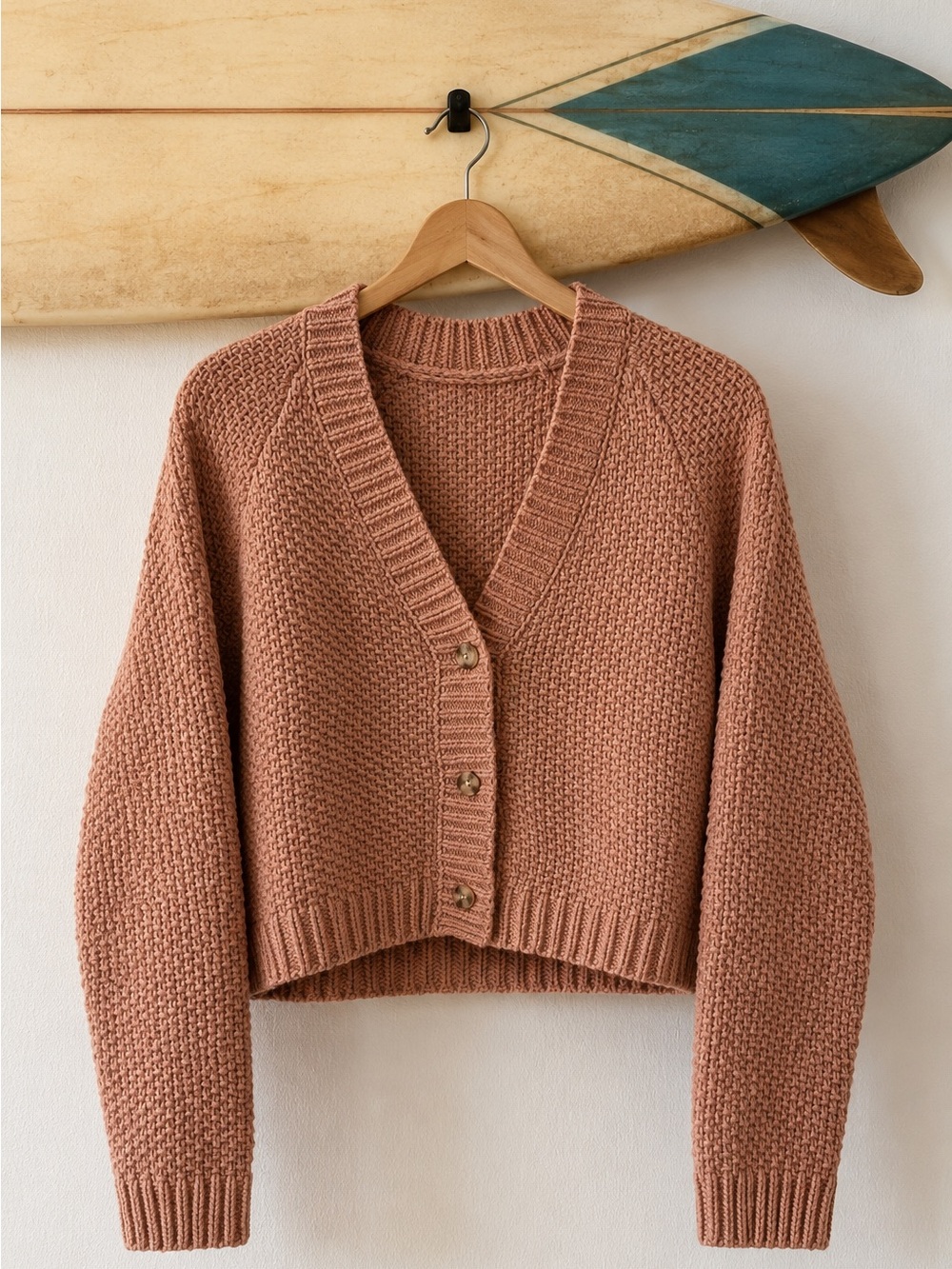 Billabong Lennon Cropped Chenille Cardigan Sweater Sweet Earth Pink Brown Small